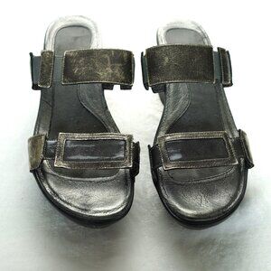 Naot Black Leather Wedge Sandals Size 39 US 8 Orthopedic Comfort